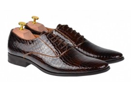 Pantofi barbati eleganti din piele naturala Corco Lac Maro 888CROCM
